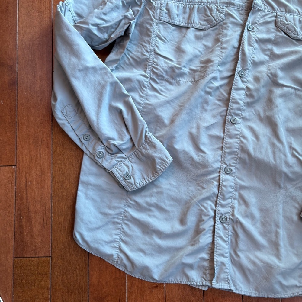 Columbia Men's Casual Light Gray Button Down Fishing Shirt Omni Shield - Picture 4 of 10